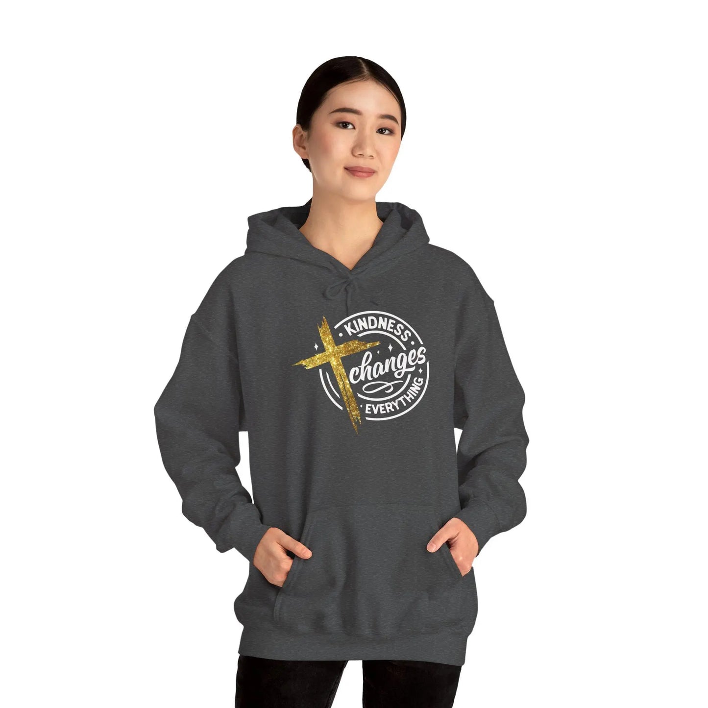 Kindness Changes Everything Hoodie: Inspirational Christian Sweatshirt Rainbow Chaos Art Studio