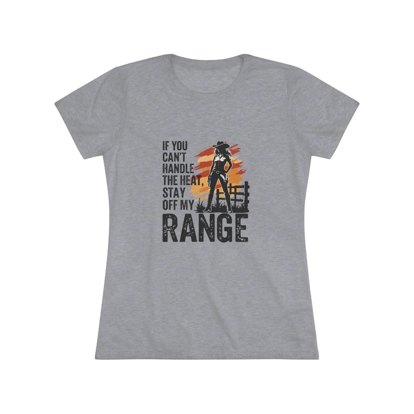 Women's Range Tee, Casual Shirt, Cowgirl Gift, Summer Outfit, Western Style Tee Rainbow Chaos Art Studio