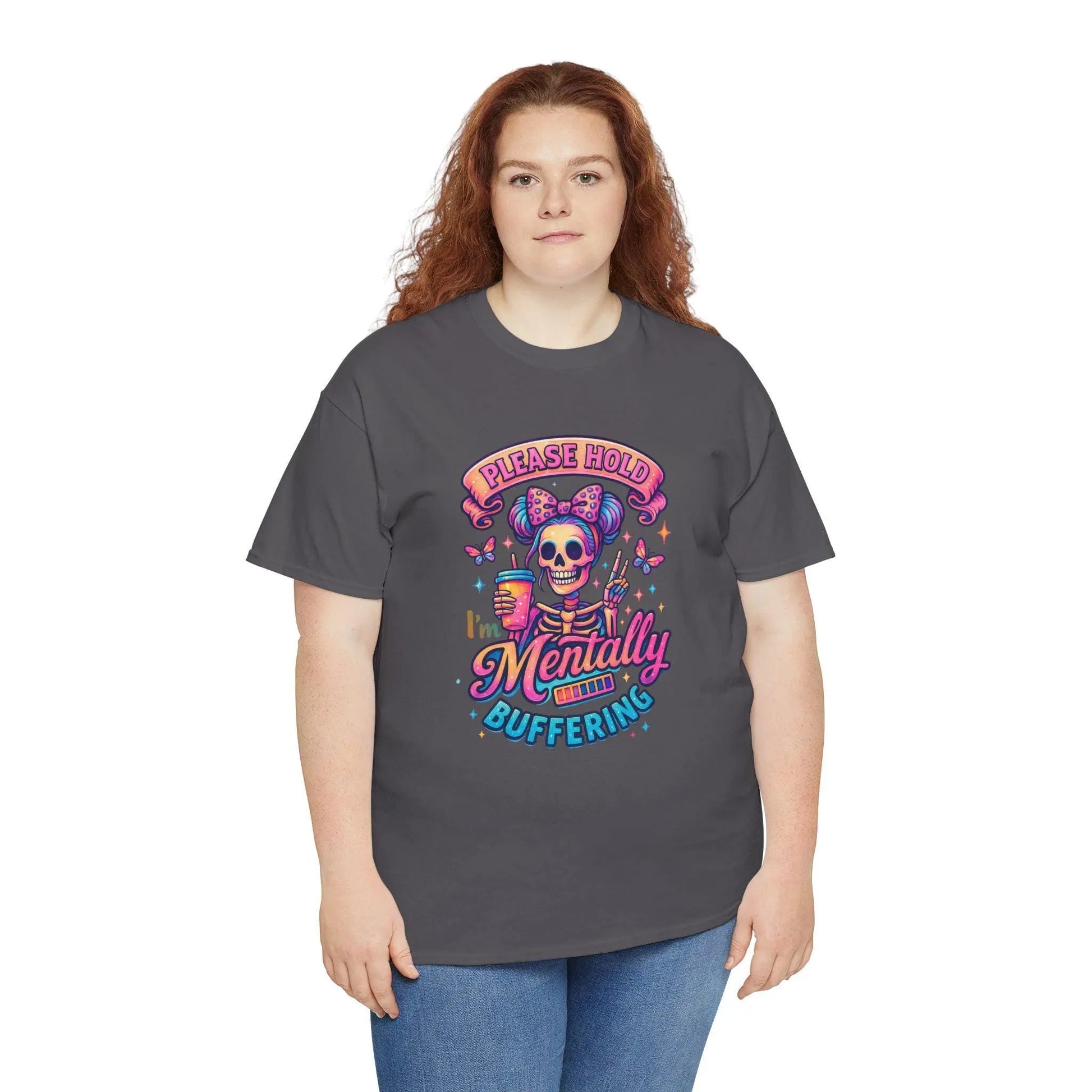 Mentally Loading Graphic Tee: Quirky Unisex Comfort T-Shirt Rainbow Chaos Art Studio