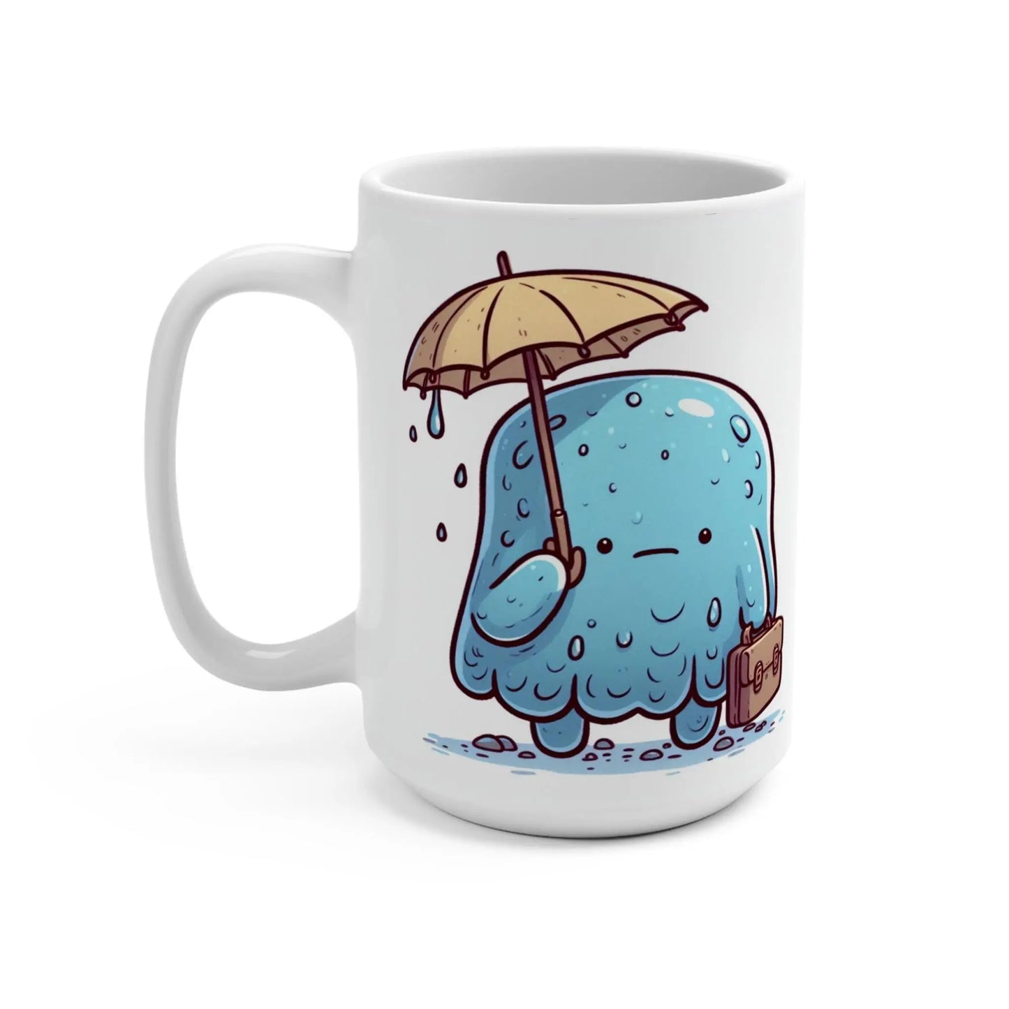 Cute Monster Mug, Adorable 15oz Coffee Cup, Ideal for Gifting, Rainy Day Decor, Fun Office Supply, Whimsical Kitchenware Rainbow Chaos Art Studio