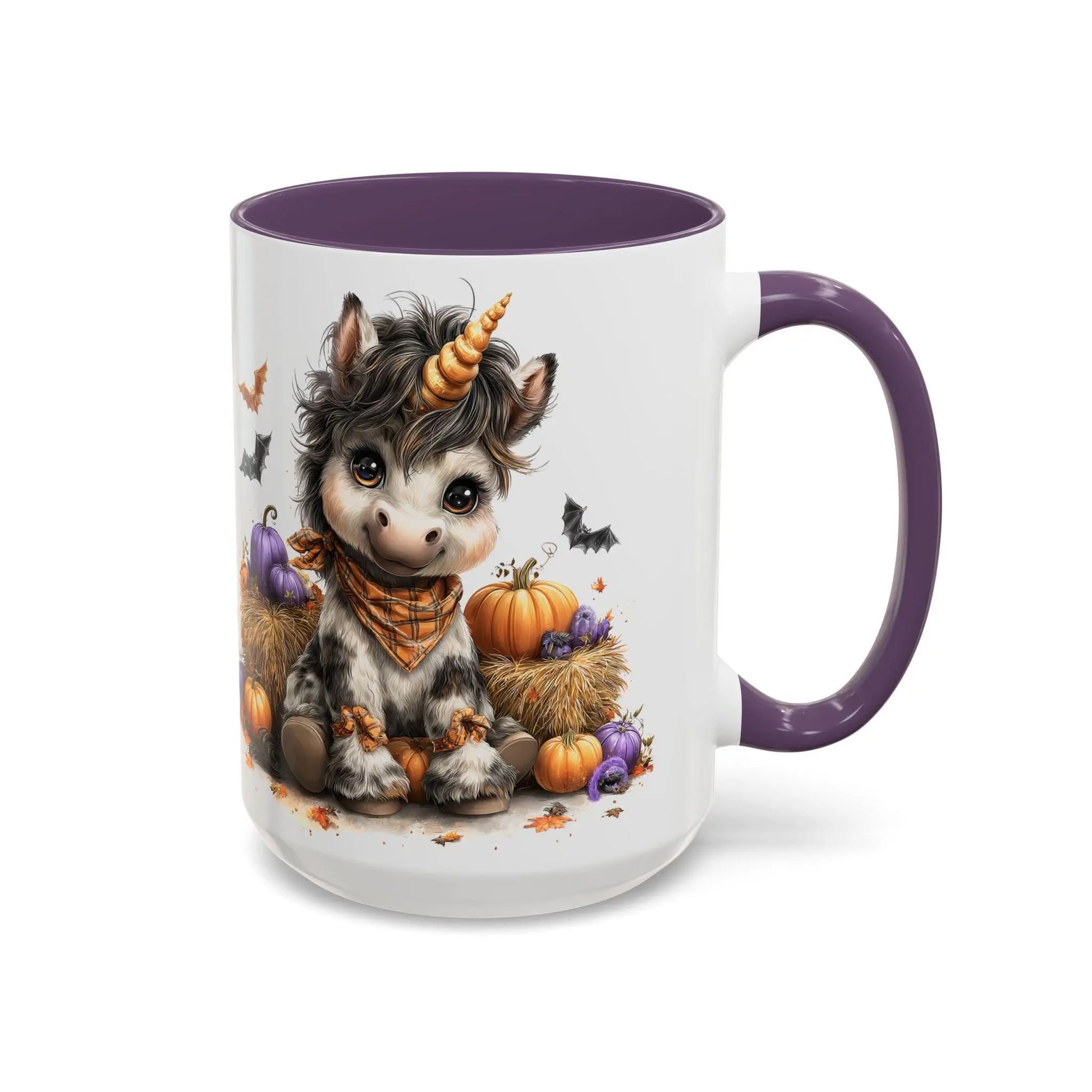 Adorable Unicorn Coffee Mug, Cute Halloween Mug, Pumpkin Decor, Gift for Kids, Unicorn Lover, Fall Celebration Mug Rainbow Chaos Art Studio