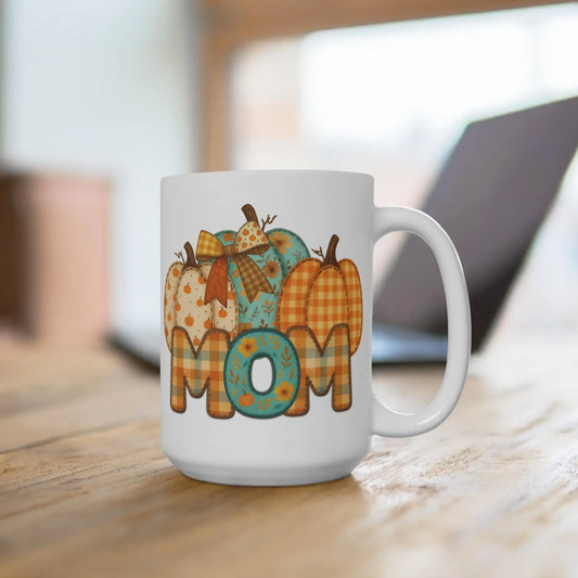 Fall Pumpkin Mug: Cozy Autumn Coffee Cup, Thanksgiving Gift Rainbow Chaos Art Studio