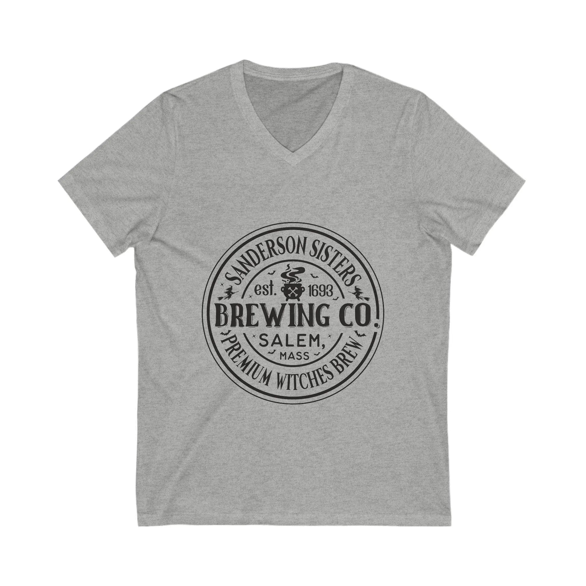 Sanderson Sisters V-Neck Tee: Halloween Witch Shirt, Craft Beer Gift Rainbow Chaos Art Studio