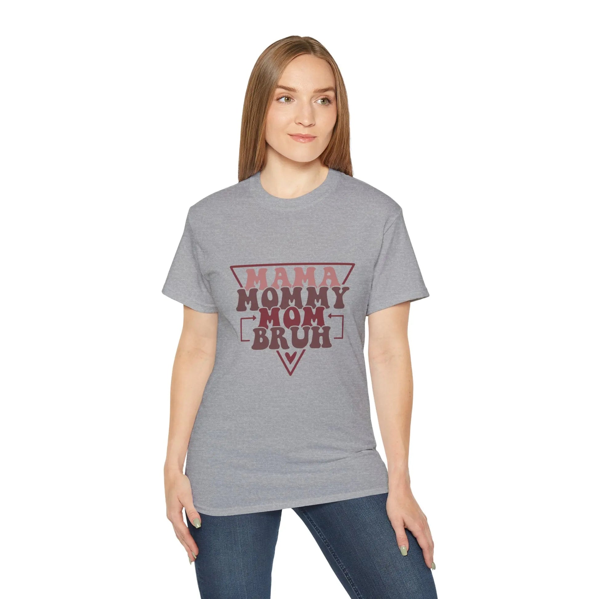 Mama Mommy Mom Bruh Unisex Ultra Cotton Tee, Funny Family Shirt, Gift for Moms, Mother's Day Gift, Perfect for Moms - Rainbow Chaos Art Studio