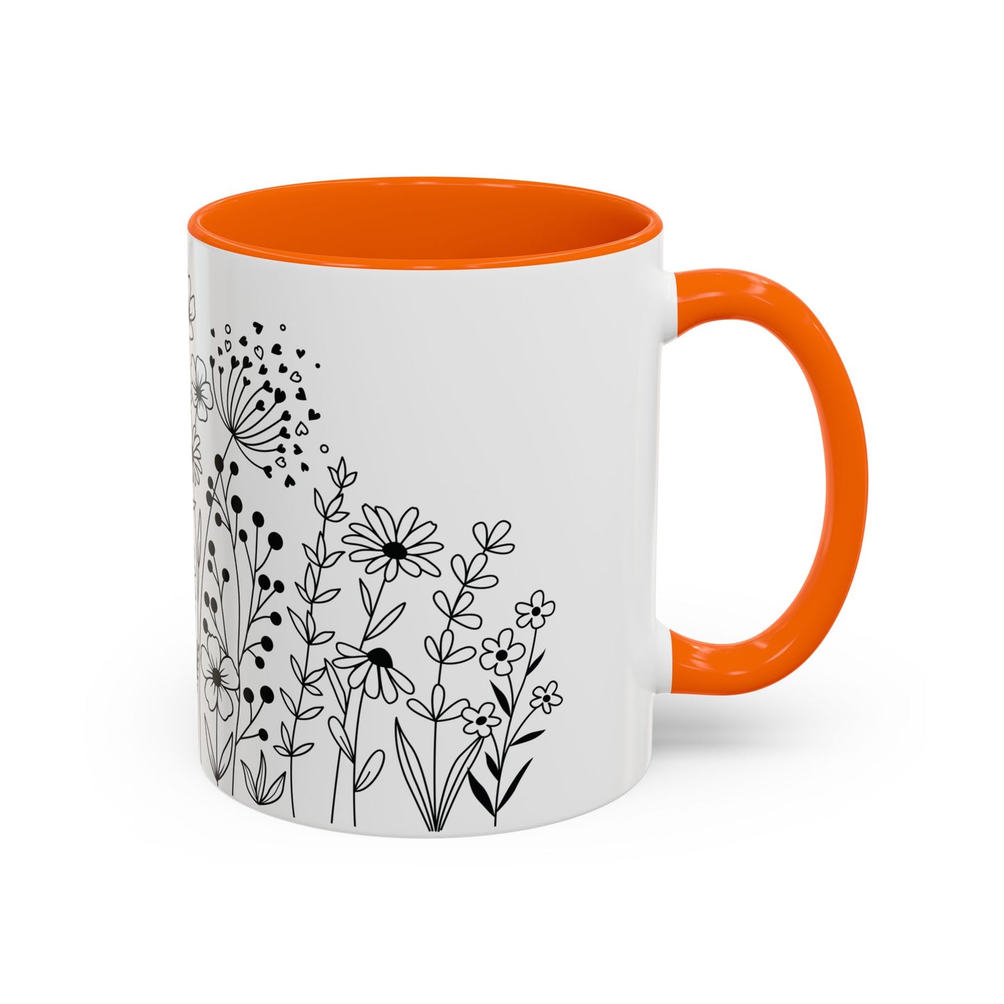 Floral Accent Coffee Mug - Perfect for Tea Lovers, Gift for Her, Home Decor, Mother's Day, Gardening Enthusiasts