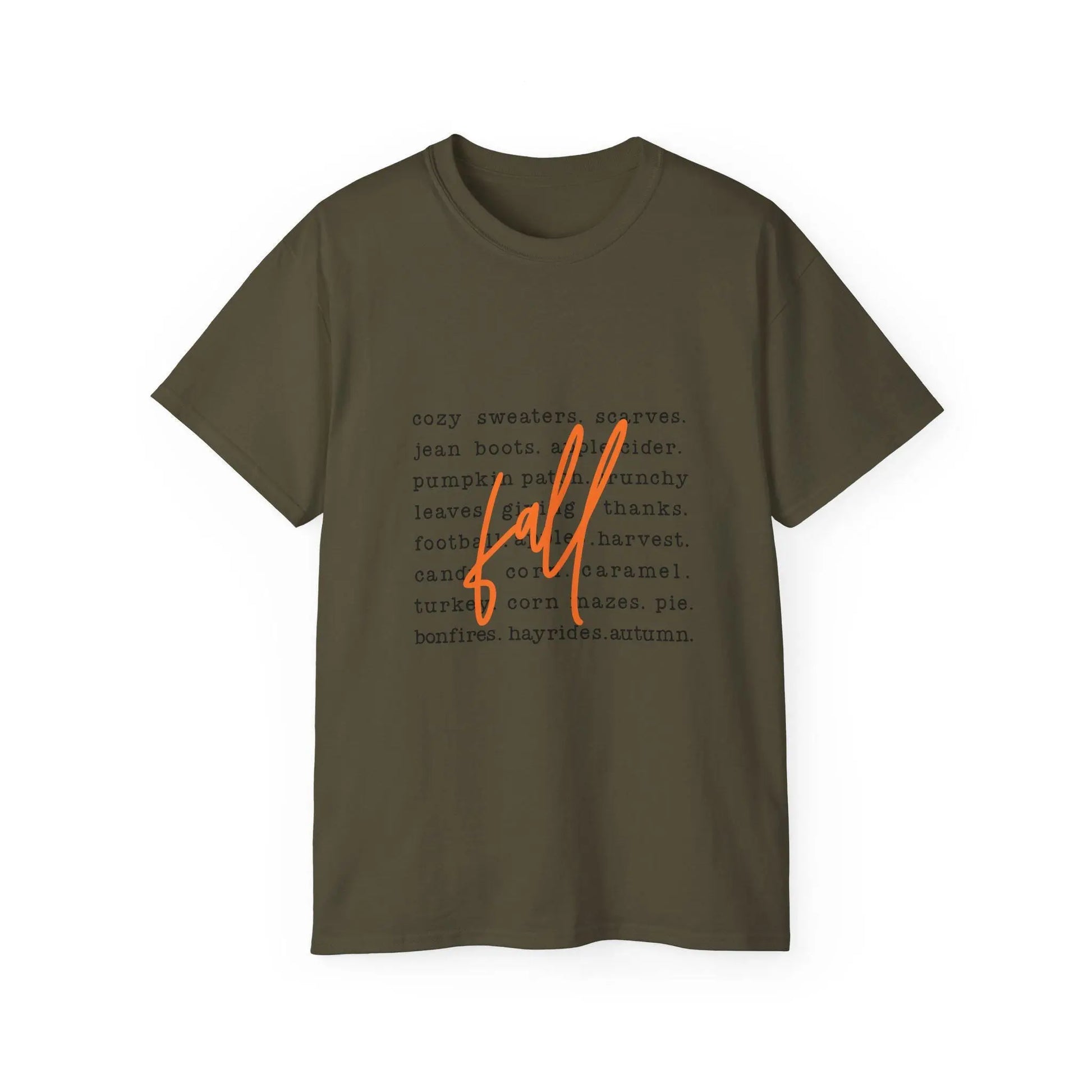 Cozy Fall Unisex Tee: Pumpkin Pie & Autumn Vibes Rainbow Chaos Art Studio