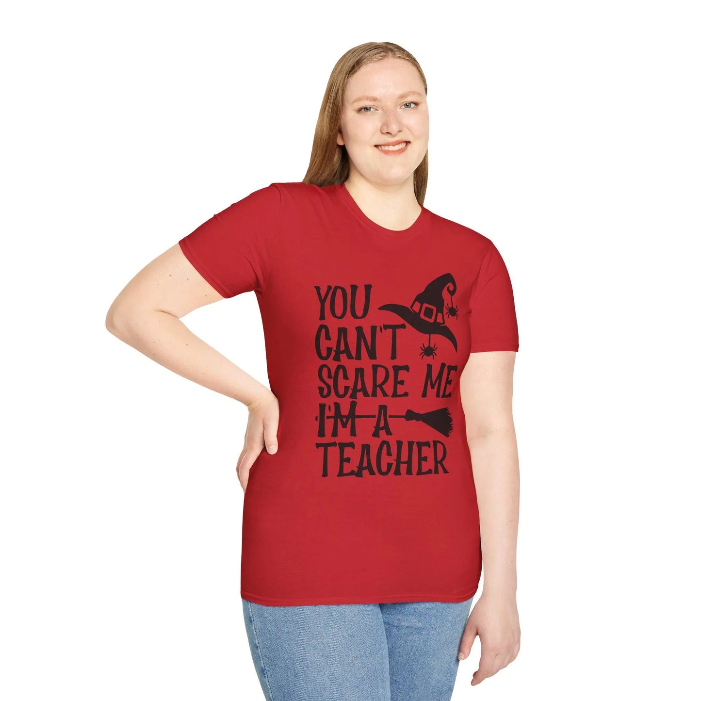 Funny Halloween Teacher T-Shirt: Unisex Softstyle Tee Rainbow Chaos Art Studio
