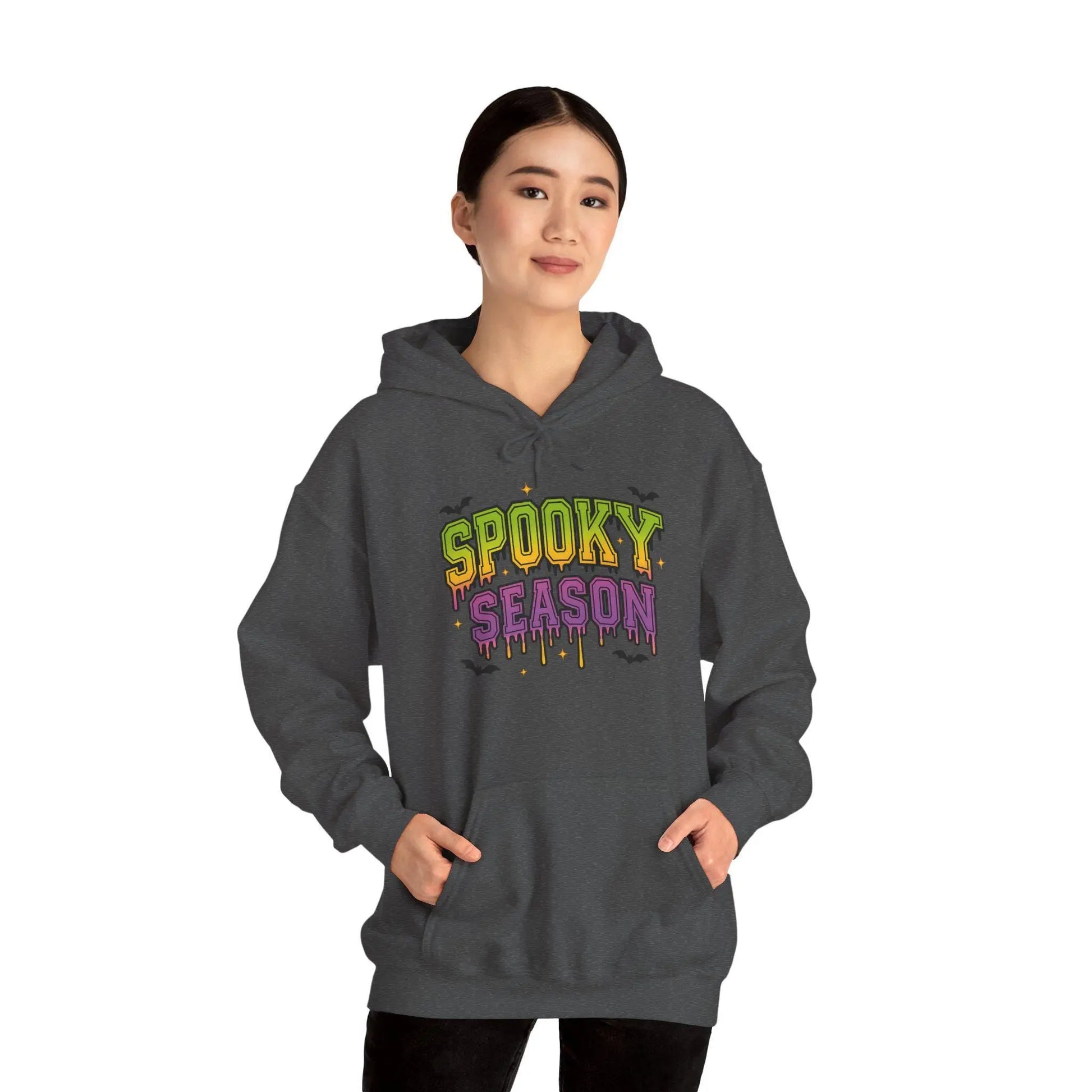 Cozy Spooky Season Hoodie: Unisex Halloween Sweatshirt Rainbow Chaos Art Studio