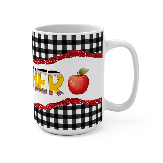Teacher Appreciation Mug, Fun Coffee Mug, Back to School Gift, Gift for Teachers, Teacher's Day, Classroom Decor, Black and White [...] Printify