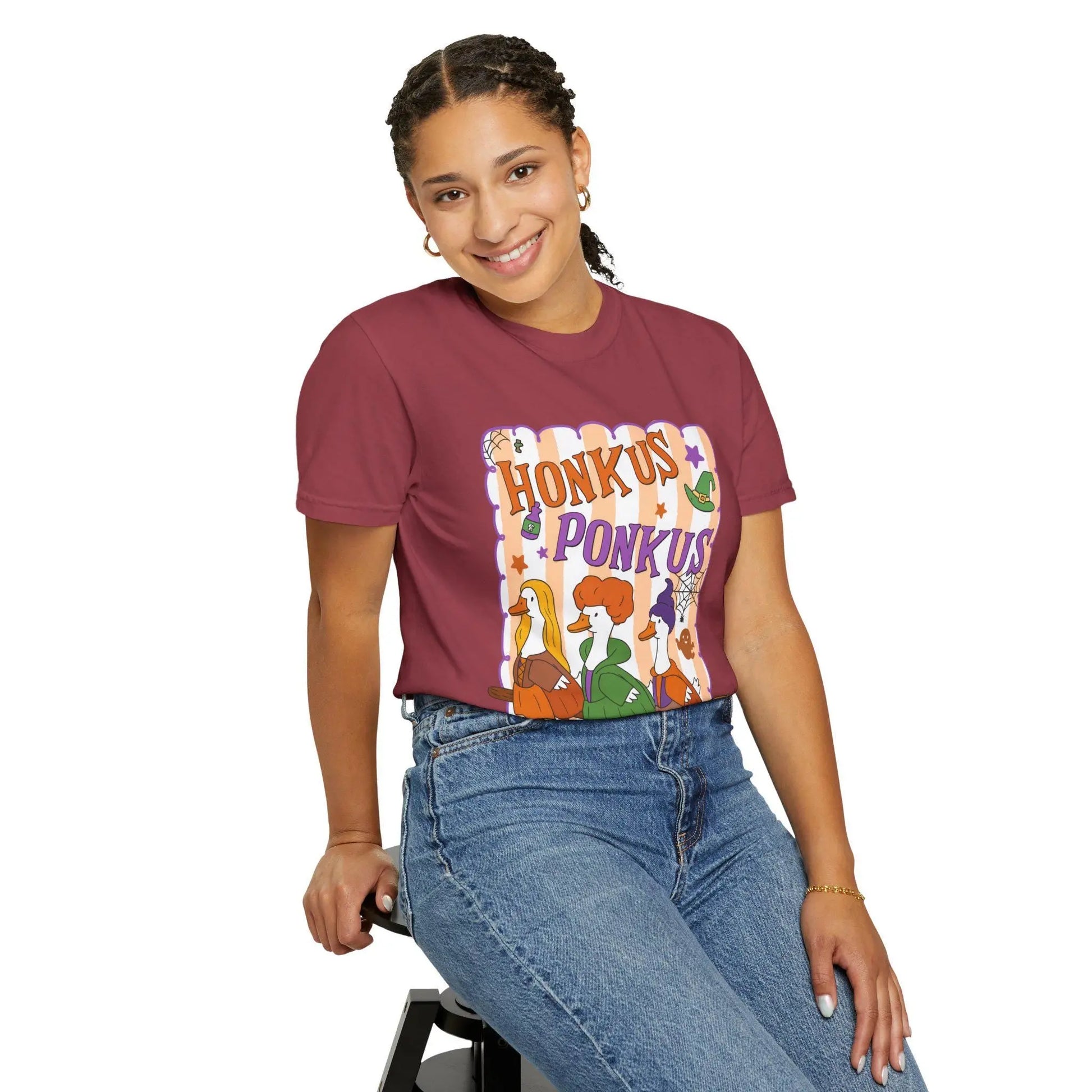 Honkus Ponkus T-Shirt: Unisex Garment-Dyed Goose Tee Rainbow Chaos Art Studio