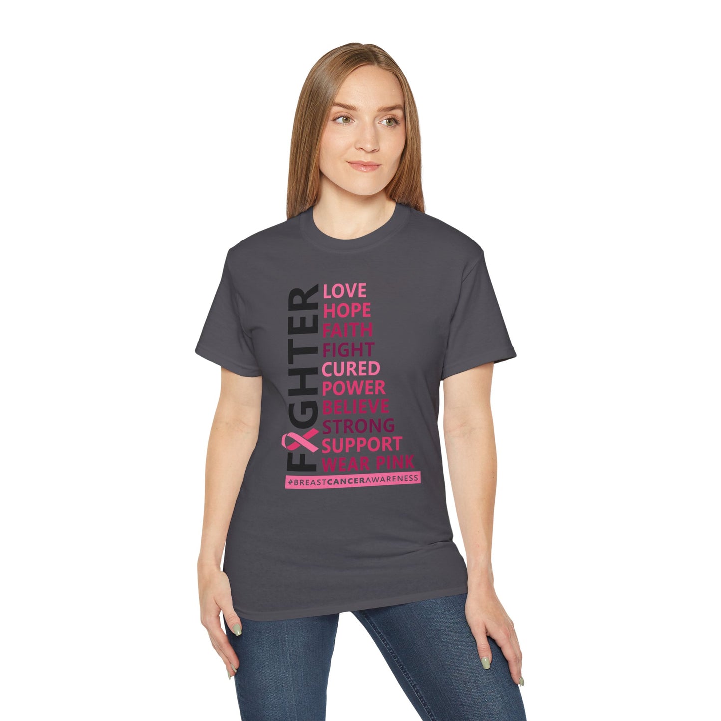 Breast Cancer Awareness Tee, Unisex Cotton T-Shirt for Supporters, Gift for Fighters and Survivors, Wear Pink for a Cause, [...]