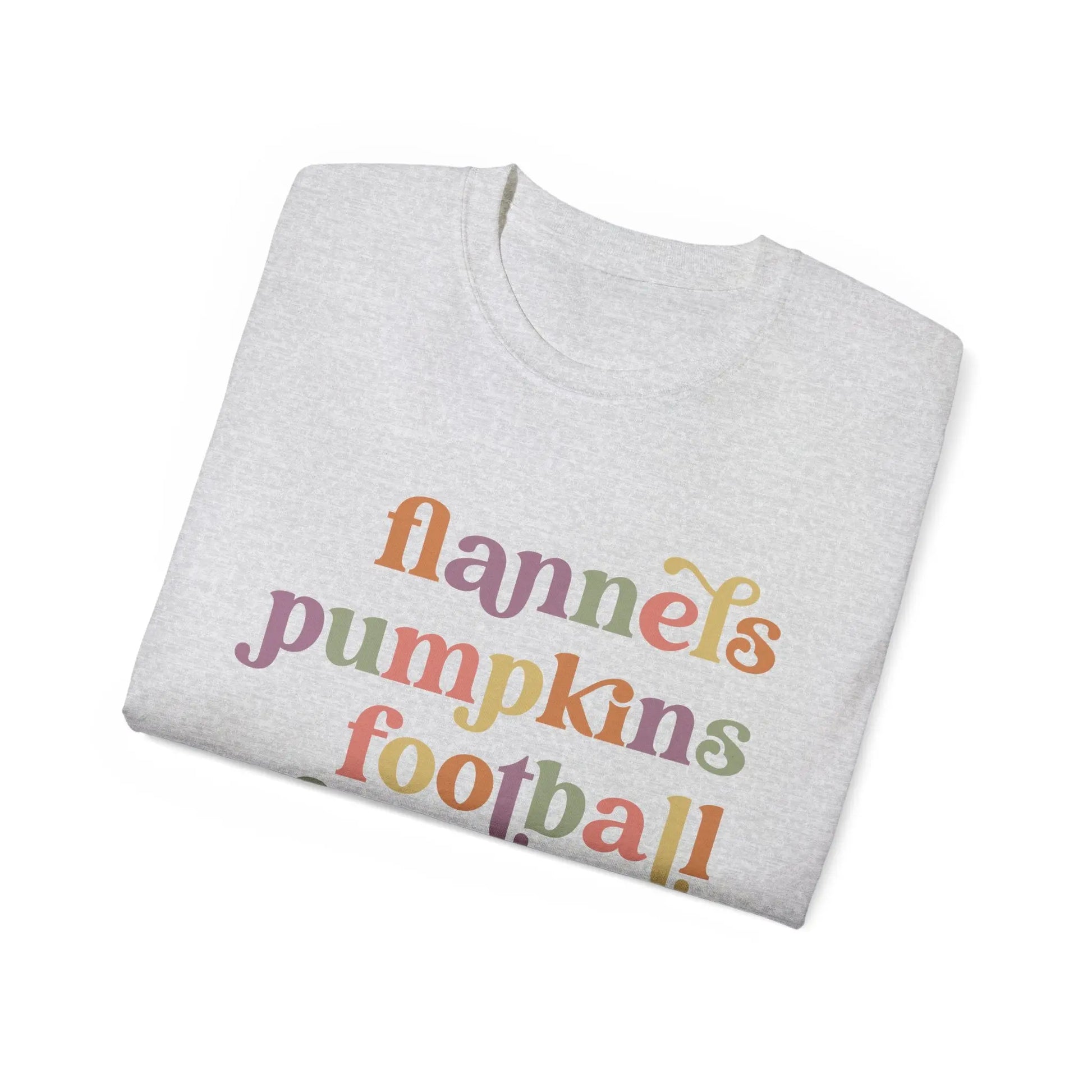 Fall Vibes Unisex Tee, Flannels Pumpkins Football Bonfires Coffee Graphic T-Shirt, Perfect for Autumn Gatherings, Cozy Apparel, Gift [...] Printify