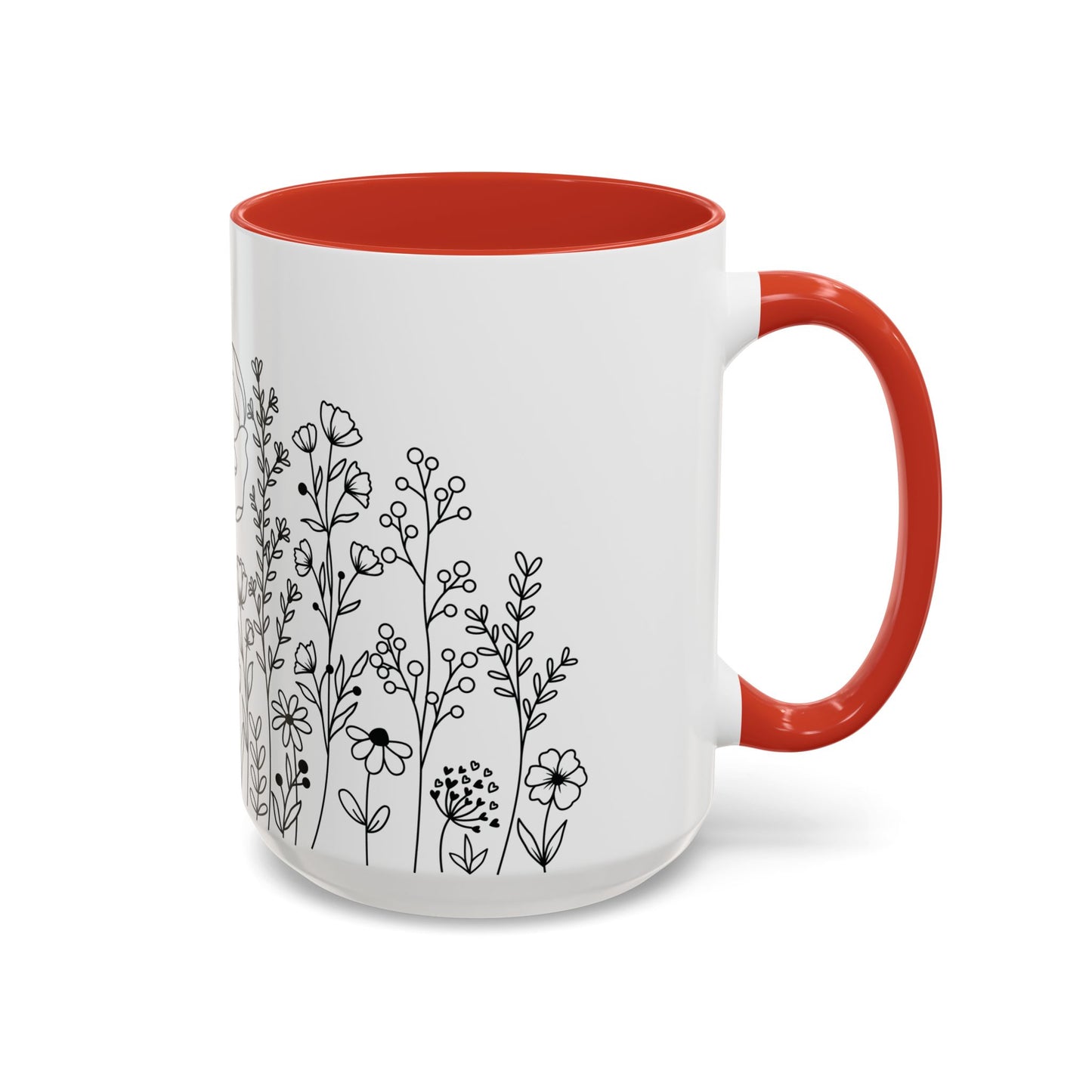 Floral Accent Coffee Mug - Botanical Drinkware, Gift for Plant Lovers, Garden Decor, Spring Birthday, Eco-friendly Mug