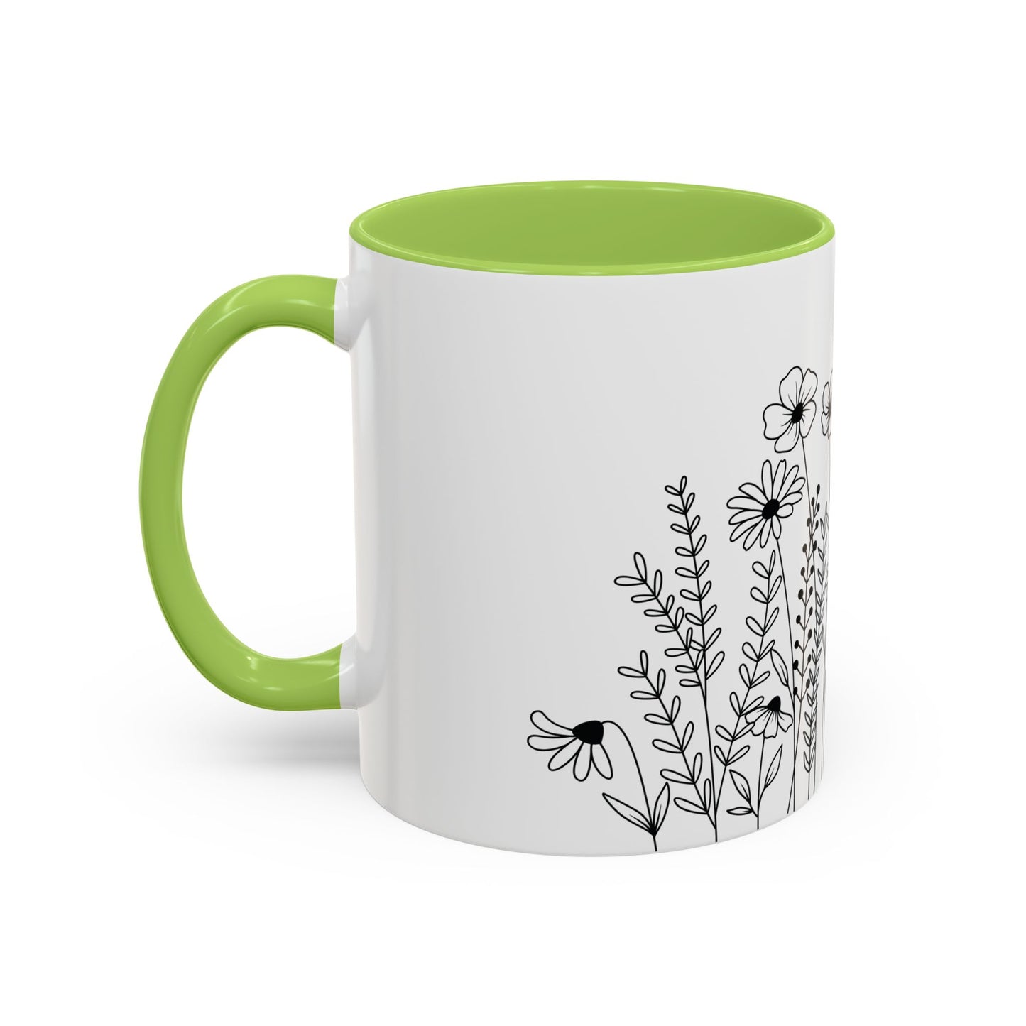 Floral Accent Coffee Mug - Perfect for Tea Lovers, Gift for Her, Home Decor, Mother's Day, Gardening Enthusiasts