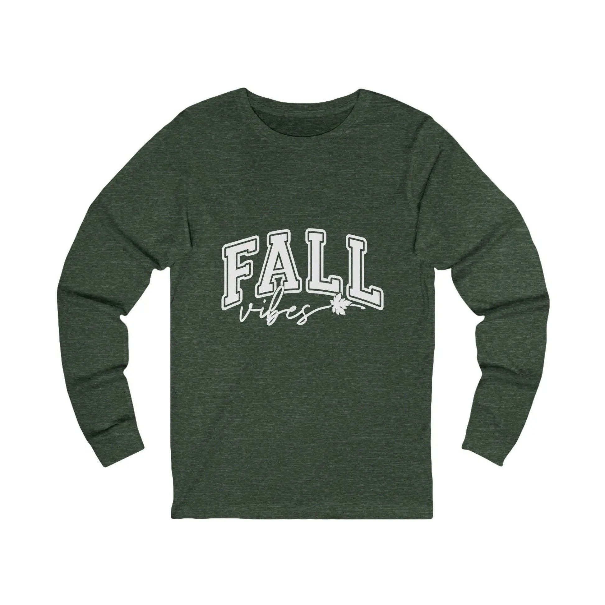 Unisex Fall Vibes Long Sleeve Tee - Cozy Autumn Shirt Rainbow Chaos Art Studio