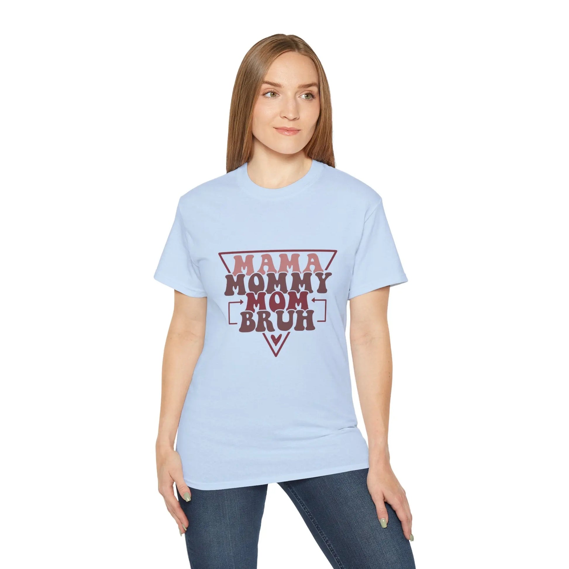 Mama Mommy Mom Bruh Unisex Ultra Cotton Tee, Funny Family Shirt, Gift for Moms, Mother's Day Gift, Perfect for Moms - Rainbow Chaos Art Studio