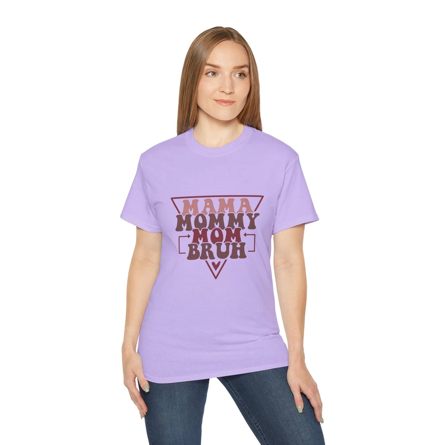 Mama Mommy Mom Bruh Unisex Ultra Cotton Tee, Funny Family Shirt, Gift for Moms, Mother's Day Gift, Perfect for Moms - Rainbow Chaos Art Studio