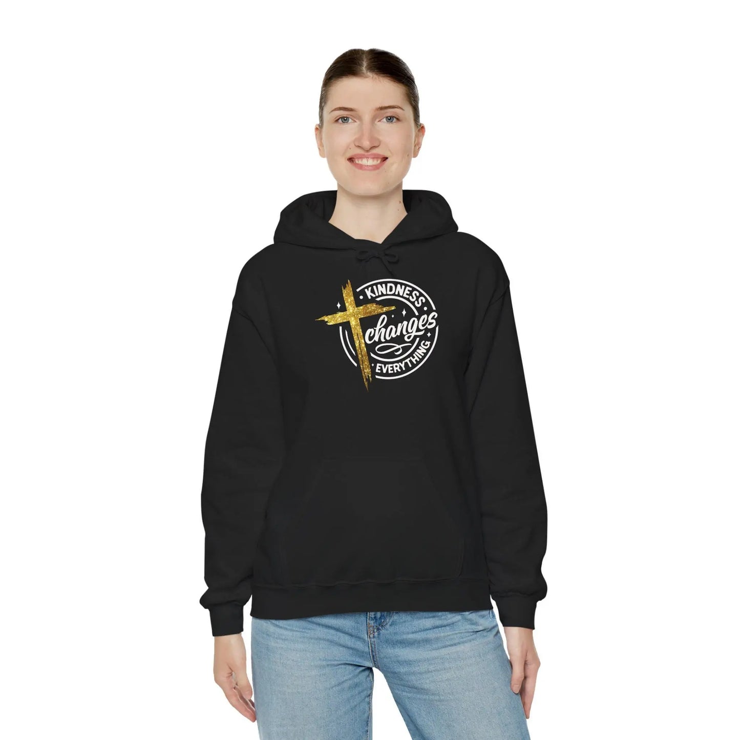 Kindness Changes Everything Hoodie: Inspirational Christian Sweatshirt Rainbow Chaos Art Studio