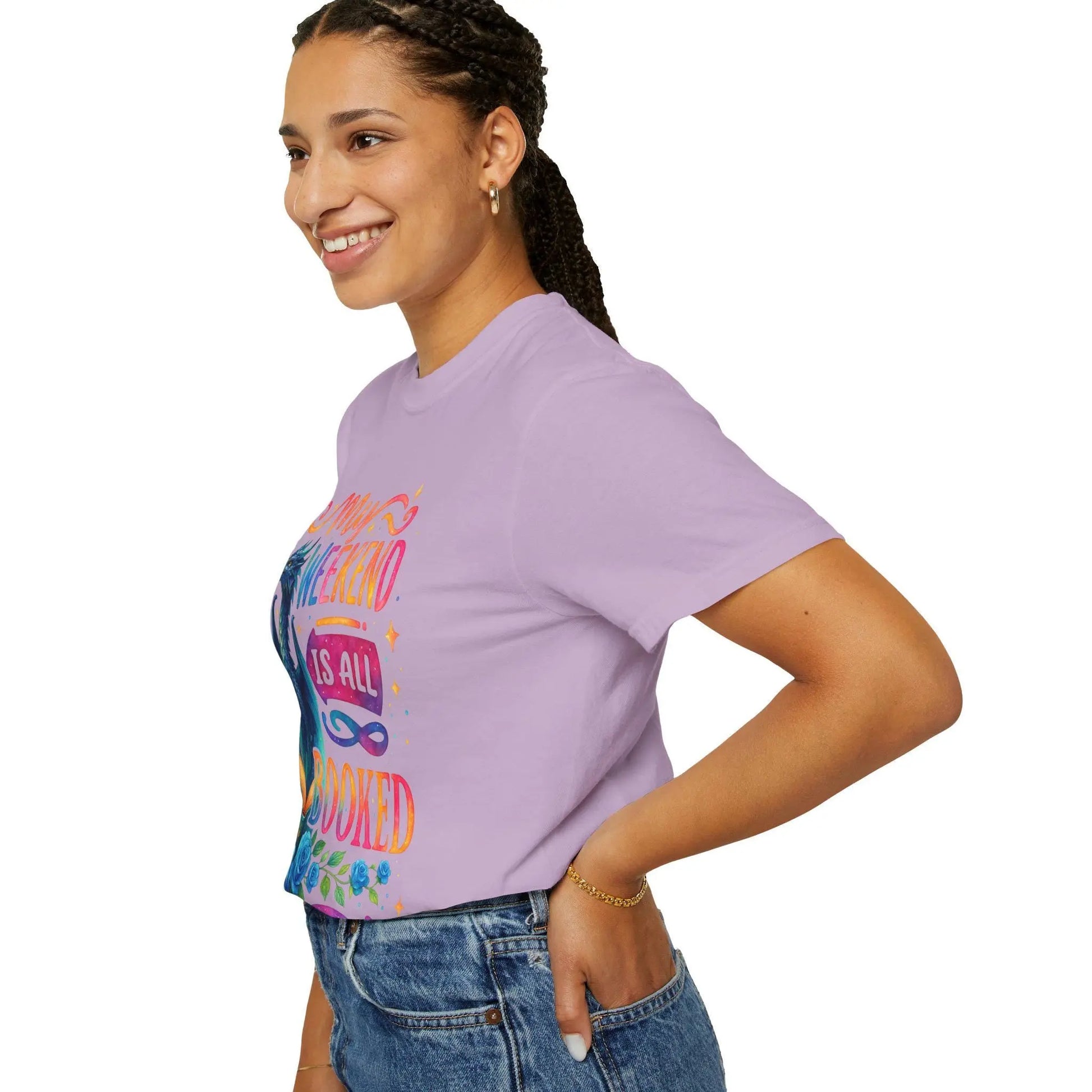 Dragon T-Shirt: Book Lover Gift - Fantasy Weekend Vibes Rainbow Chaos Art Studio