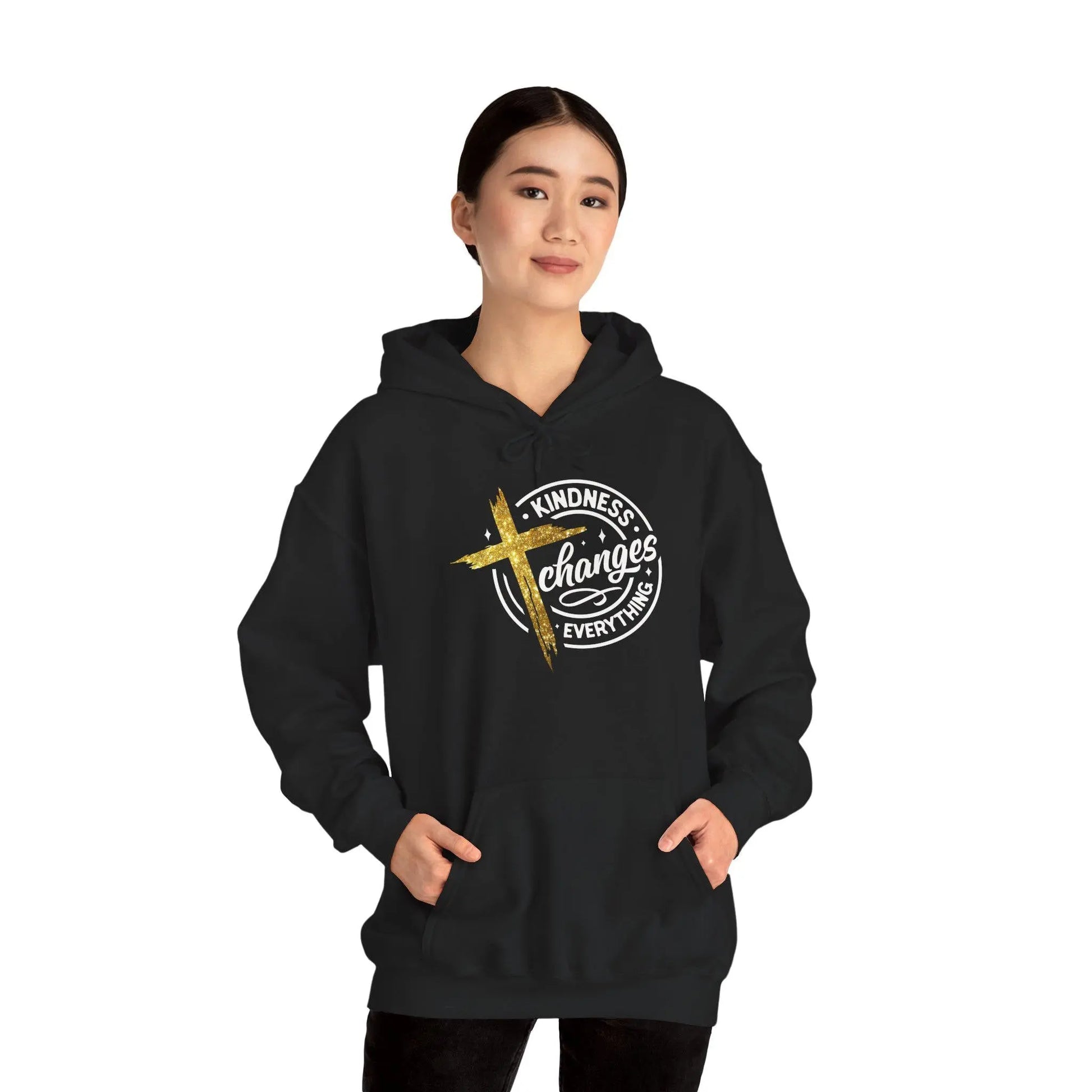 Kindness Changes Everything Hoodie: Inspirational Christian Sweatshirt Rainbow Chaos Art Studio
