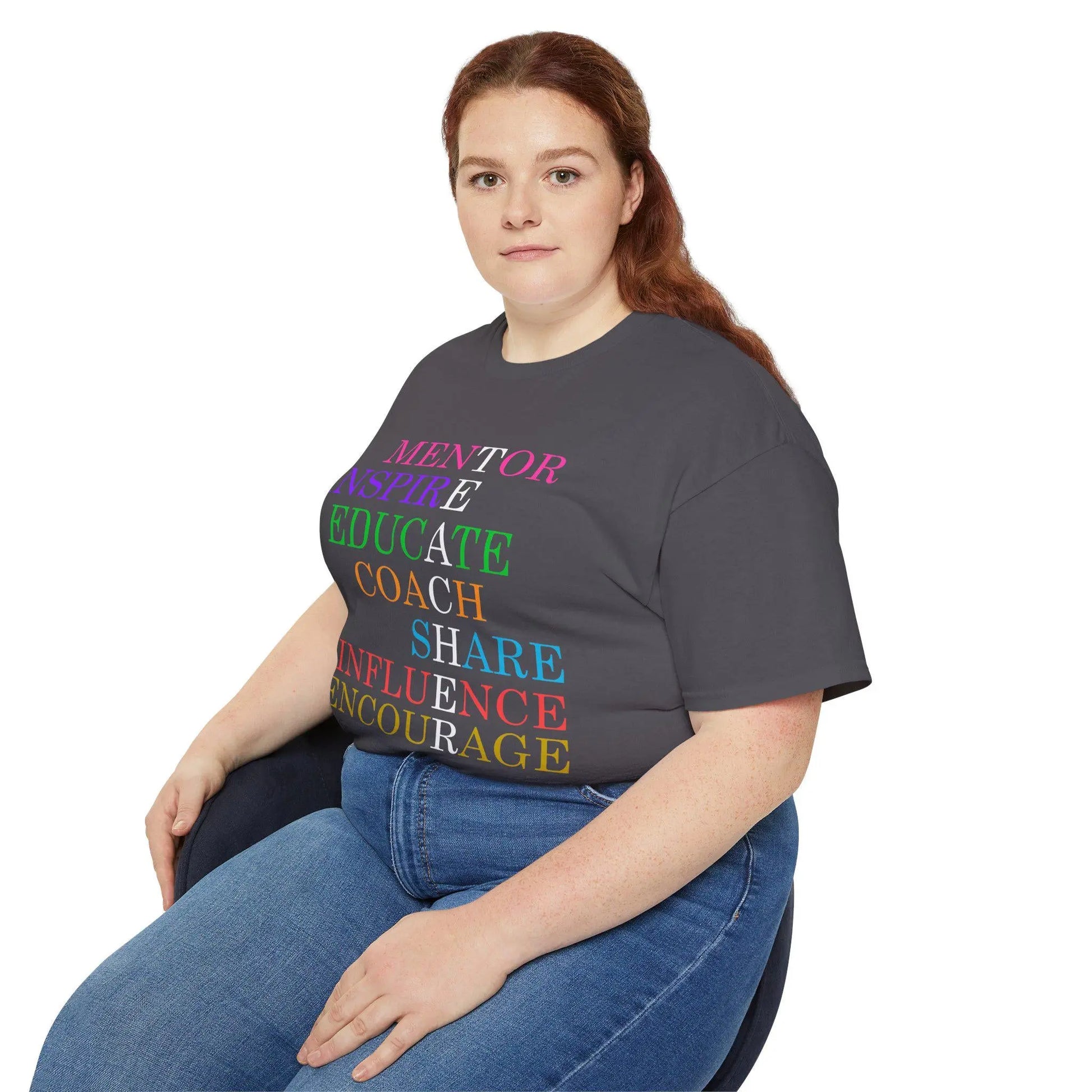 Inspiring Mentor Tee, Empowerment Shirt, Motivational Cotton T-Shirt, Gift for Teachers, Teacher Gifting Rainbow Chaos Art Studio