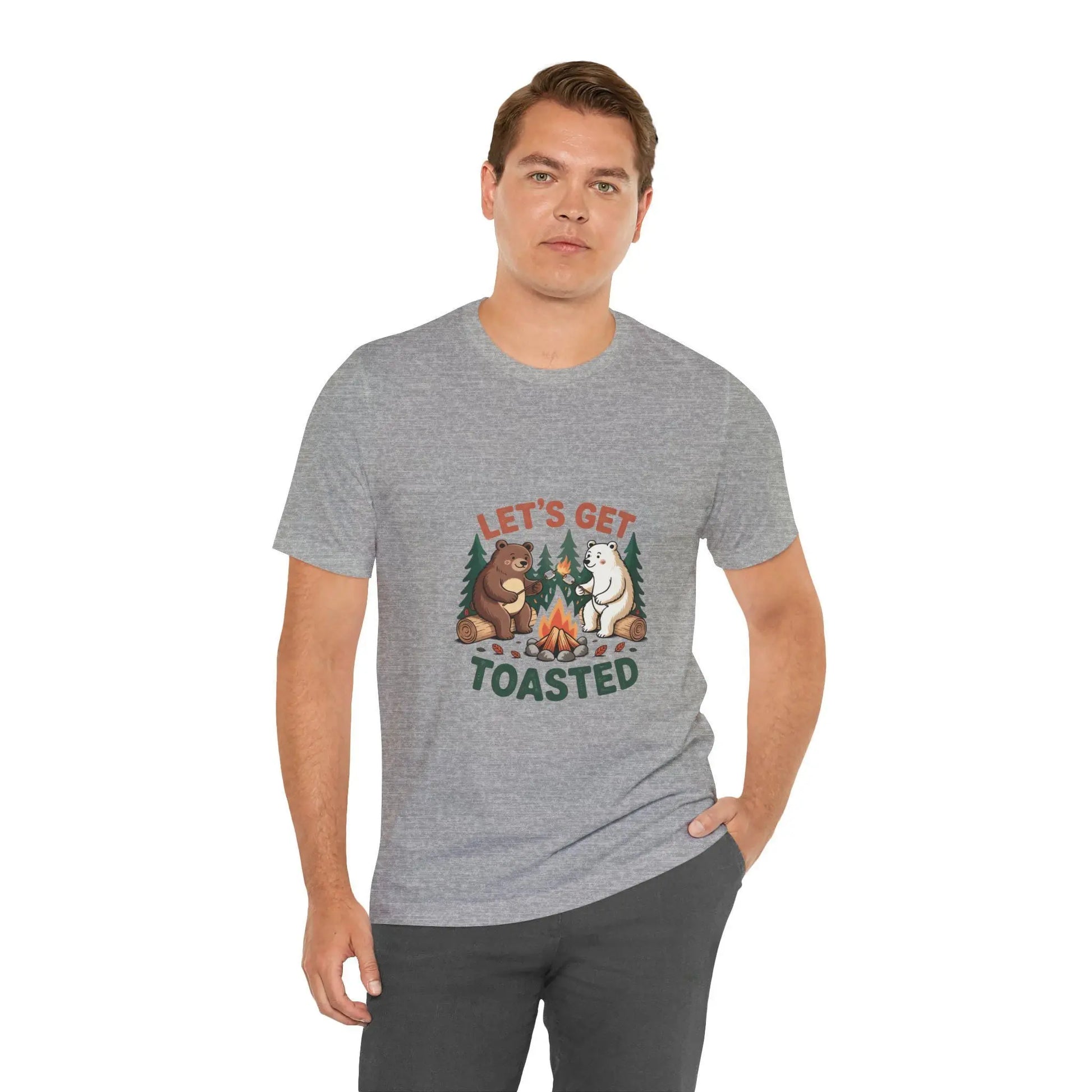 Funny Camping T-Shirt: Let's Get Toasted Graphic Tee - Nature Lover Gift Rainbow Chaos Art Studio