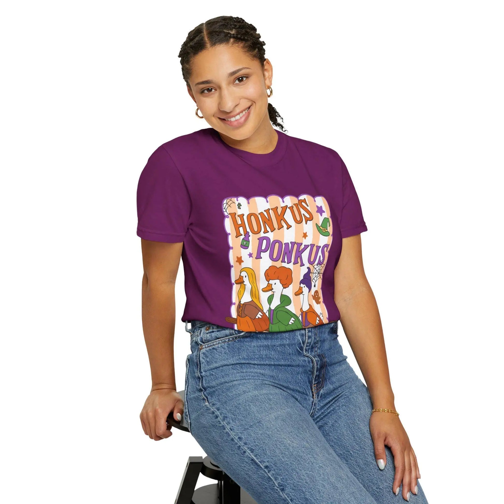 Honkus Ponkus T-Shirt: Unisex Garment-Dyed Goose Tee Rainbow Chaos Art Studio