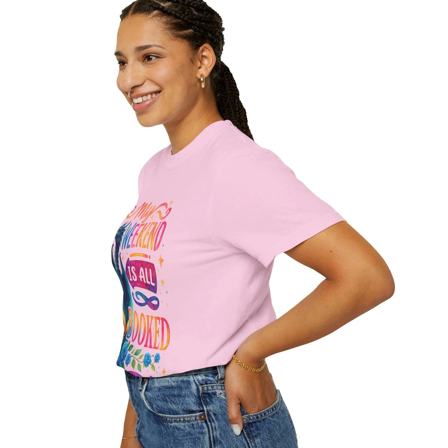Dragon T-Shirt: Book Lover Gift - Fantasy Weekend Vibes Rainbow Chaos Art Studio