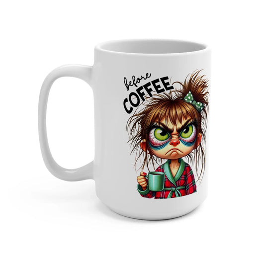 Caffeinated Ceramic Mug: Fun Coffee Cup for Home Office Rainbow Chaos Art Studio