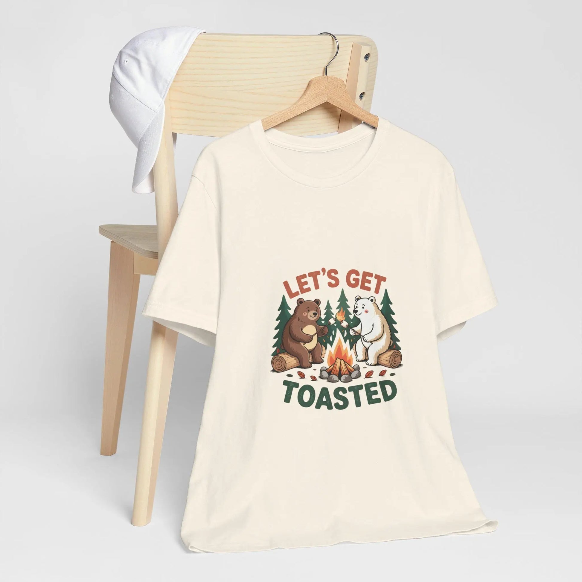 Funny Camping T-Shirt: Let's Get Toasted Graphic Tee - Nature Lover Gift Rainbow Chaos Art Studio