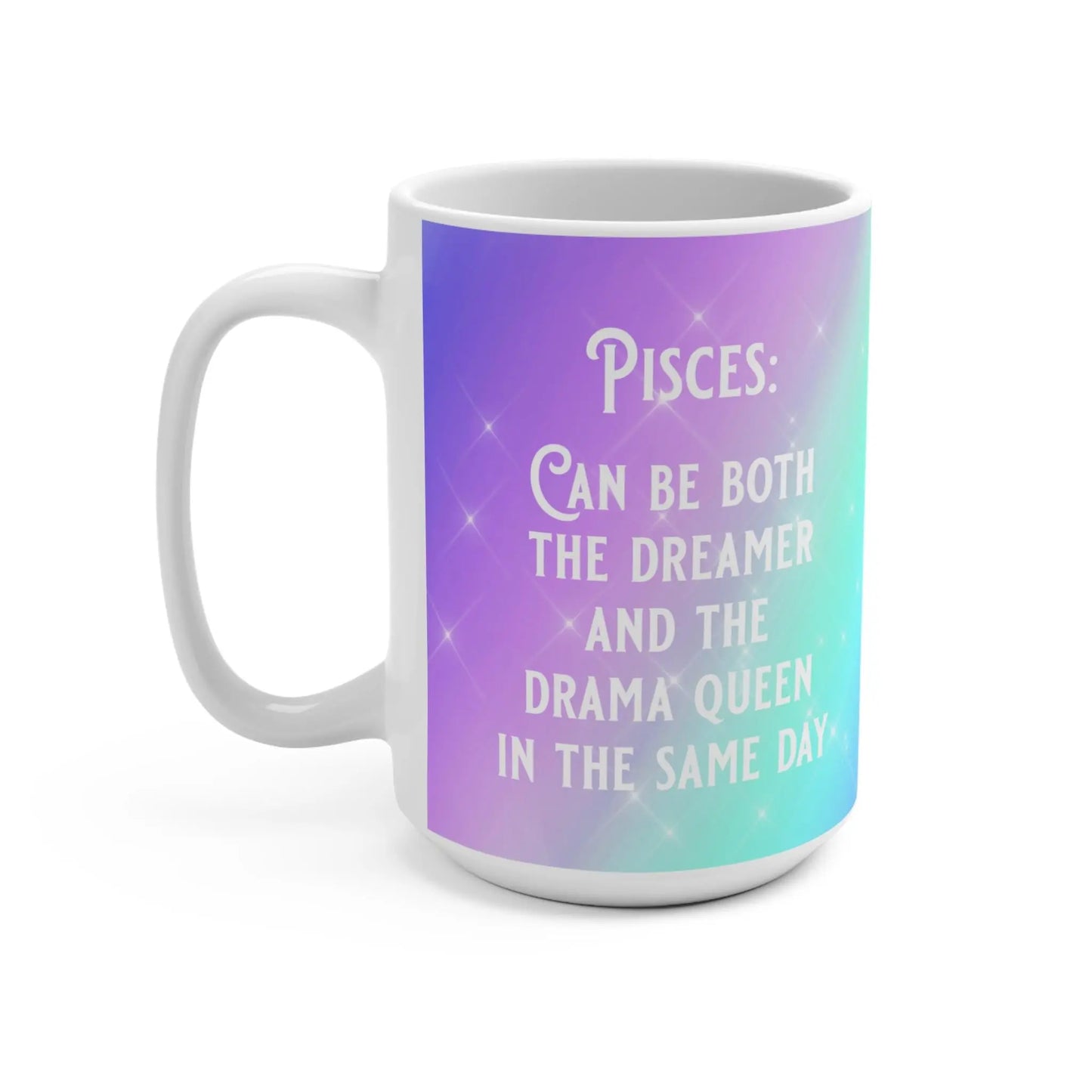 PISCES - Zodiac Gnome Mug, Pisces, Cute Coffee Cup, Birthday Gift - 15oz, Novelty Tea Mug, Unique Ceramic Cup, Astrology Lover Present Rainbow Chaos Art Studio