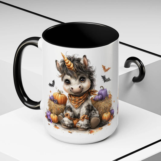 Adorable Unicorn Coffee Mug, Cute Halloween Mug, Pumpkin Decor, Gift for Kids, Unicorn Lover, Fall Celebration Mug Rainbow Chaos Art Studio