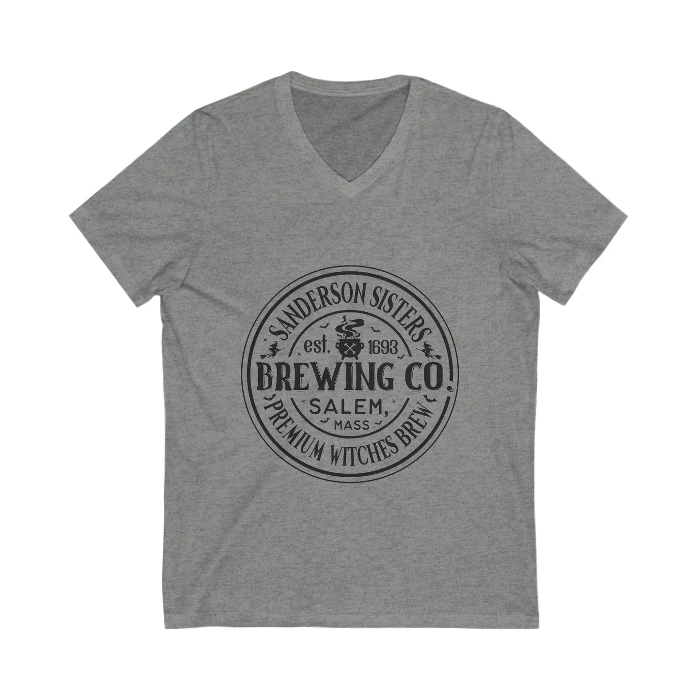 Sanderson Sisters V-Neck Tee: Halloween Witch Shirt, Craft Beer Gift Rainbow Chaos Art Studio