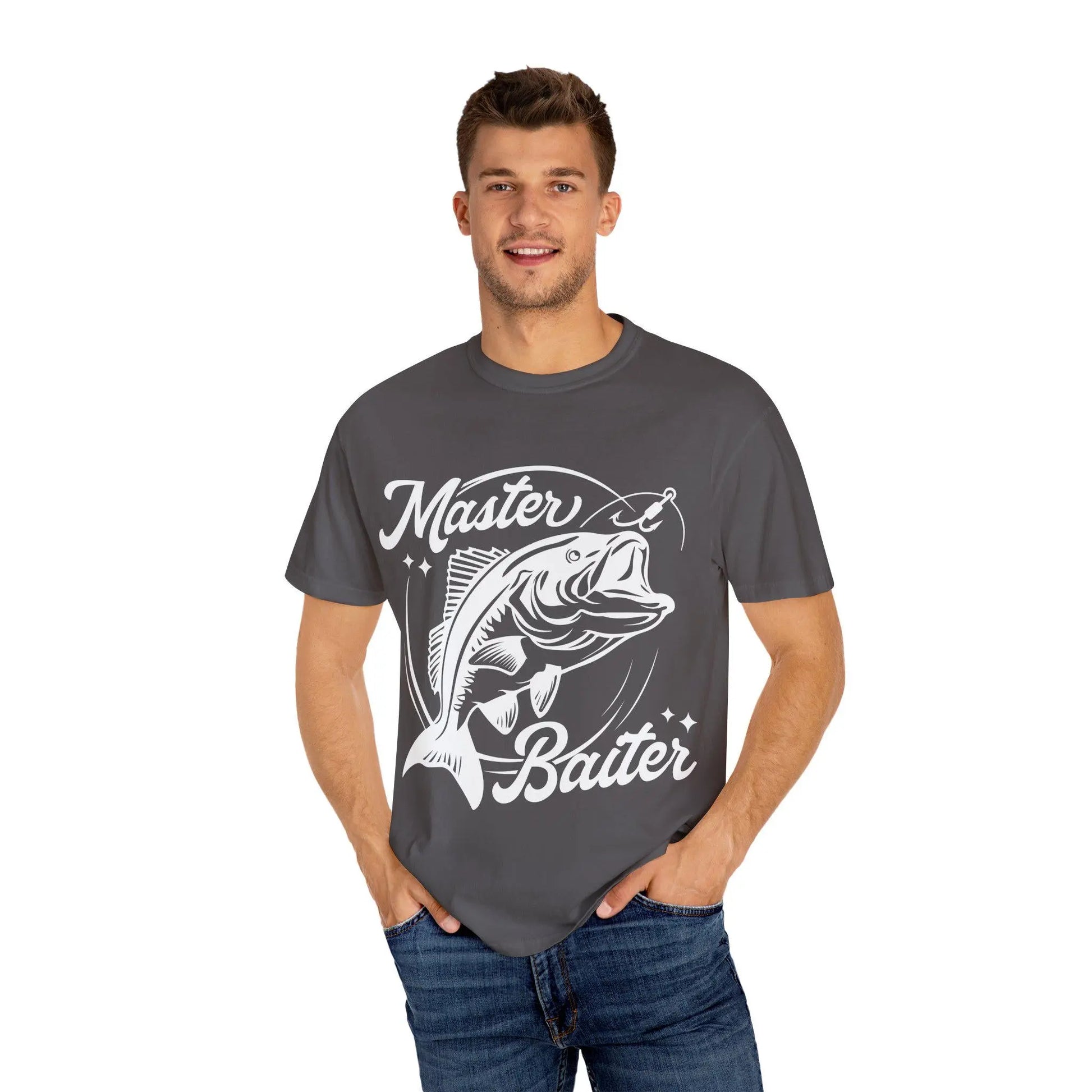 Master Baiter Fishing T-Shirt: Unisex Humor Tee, Angler Gift Rainbow Chaos Art Studio