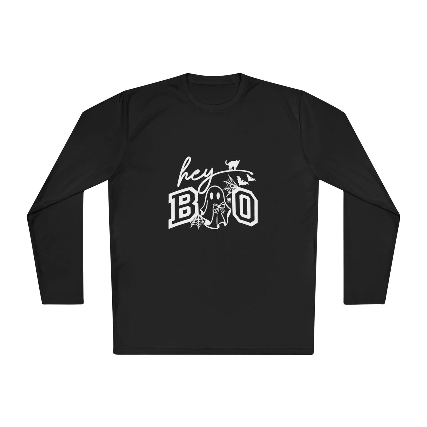 Halloween Ghost Long Sleeve Tee: Spooky Season Polyester Shirt Rainbow Chaos Art Studio