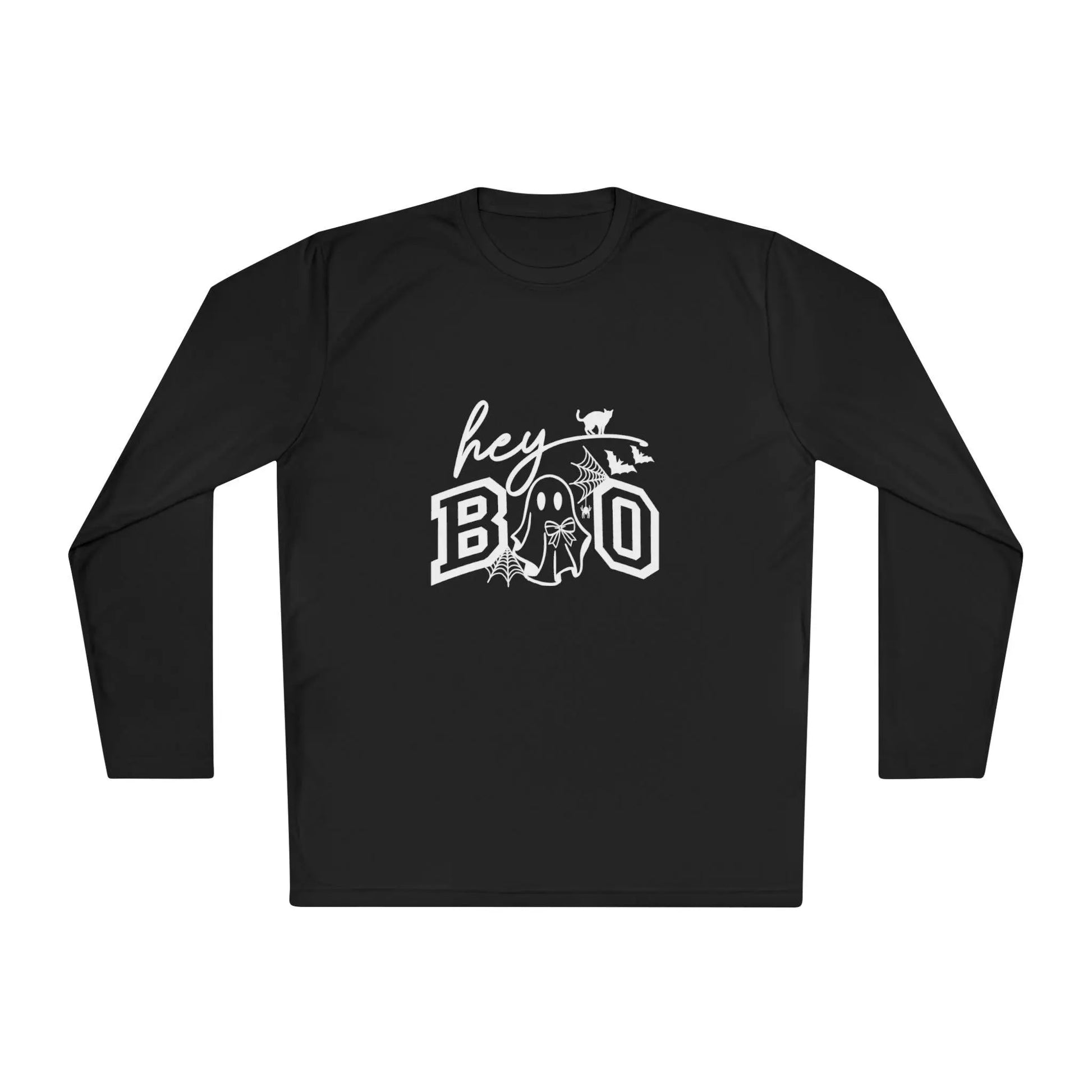 Halloween Ghost Long Sleeve Tee: Spooky Season Polyester Shirt Rainbow Chaos Art Studio